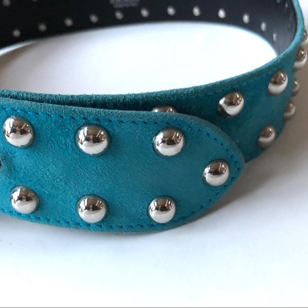 ESCADA Suede & Chrome Studded Belt - Picture 6 of 7